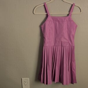 Truce Violet Pleated Faux Leather Dress Size L (14) Lined